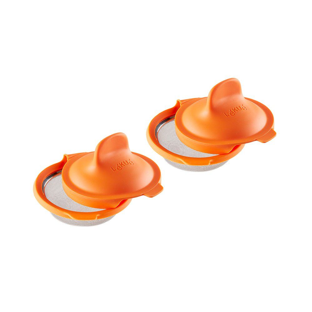 Sada 2 oranžových silikonových formiček na ztracená vejce Lékué Pouched - Bonami.cz