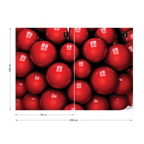 GLIX Fototapeta - 3D Red Balls IV.d-red-balls Vliesová tapeta  - 208x146 cm - GLIX DECO s.r.o.