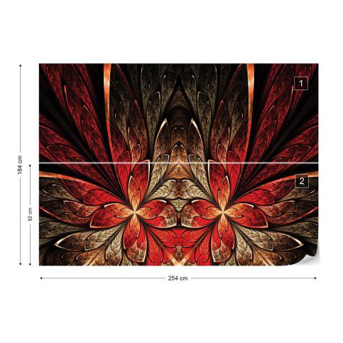 GLIX Fototapeta - Abstract Red Design Papírová tapeta  - 254x184 cm - GLIX DECO s.r.o.
