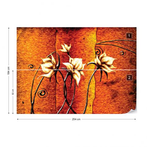 GLIX Fototapeta - Artistic Flower Design Papírová tapeta  - 254x184 cm - GLIX DECO s.r.o.