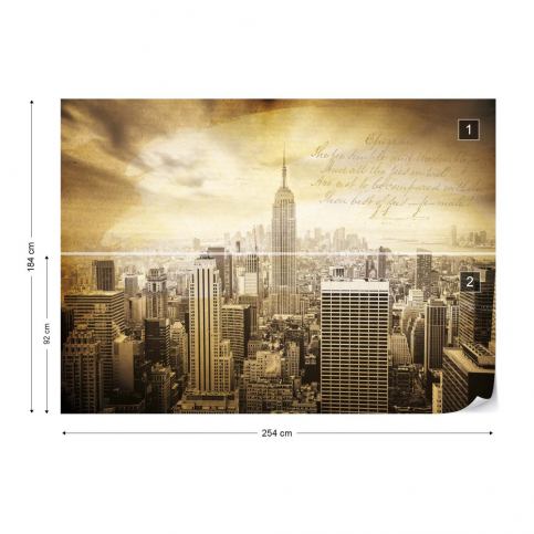 GLIX Fototapeta - City New York Vintage Sepia Papírová tapeta  - 254x184 cm - GLIX DECO s.r.o.