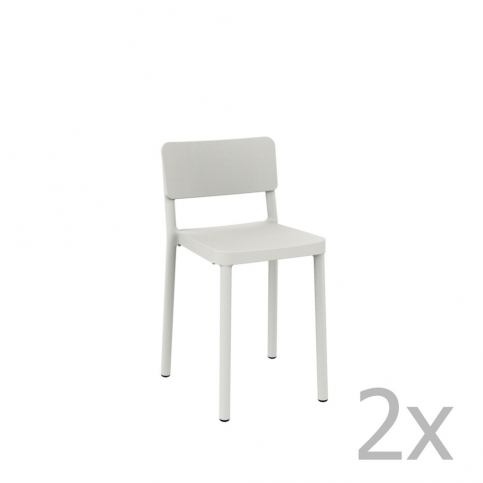 Sada 2 bílých barových židlí vhodných do exteriéru Resol Lisboa, výška 72,9 cm - Bonami.cz