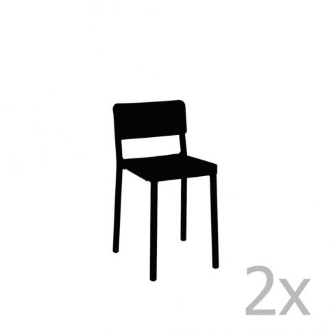 Sada 2 černých barových židlí vhodných do exteriéru Resol Lisboa, výška 72,9 cm - Bonami.cz