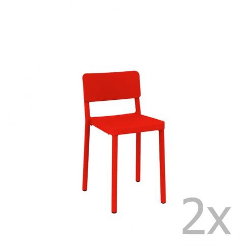 Sada 2 červených barových židlí vhodných do exteriéru Resol Lisboa, výška 72,9 cm - Bonami.cz