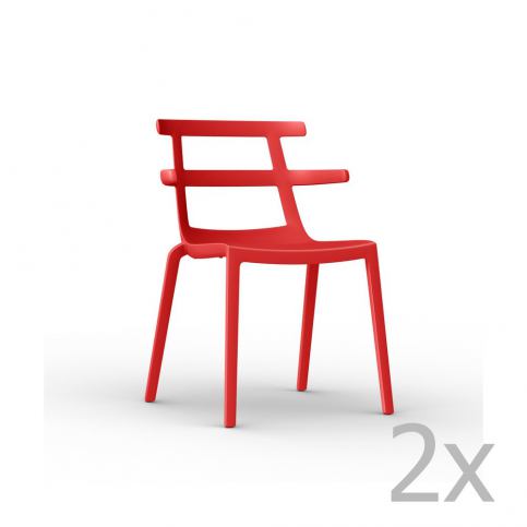 Sada 2 červených zahradních židlí Resol Tokyo - Bonami.cz