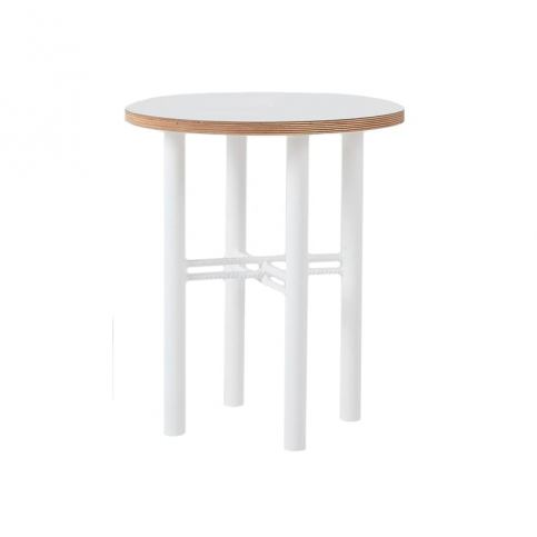 Konferenční stolek Shyam Ø 40 cm, bílá - Designovynabytek.cz