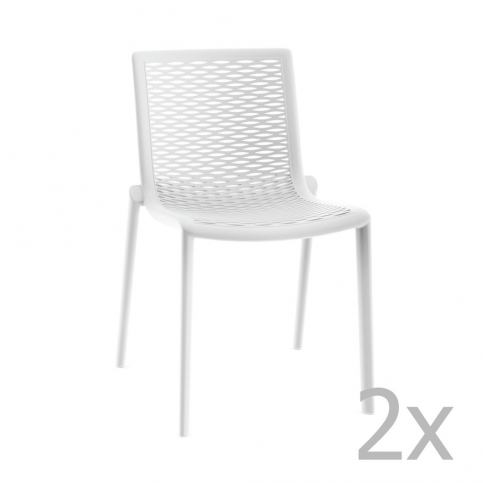 Sada 2 bílých zahradních jídelních židlí Resol Net-Kat - Bonami.cz