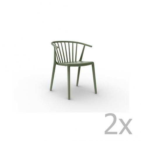 Sada 2 zelených jídelních židlí Resol Woody - Bonami.cz