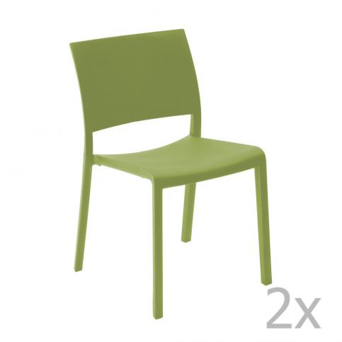 Sada 2 zelených zahradních jídelních židlí Resol Fiona - Bonami.cz