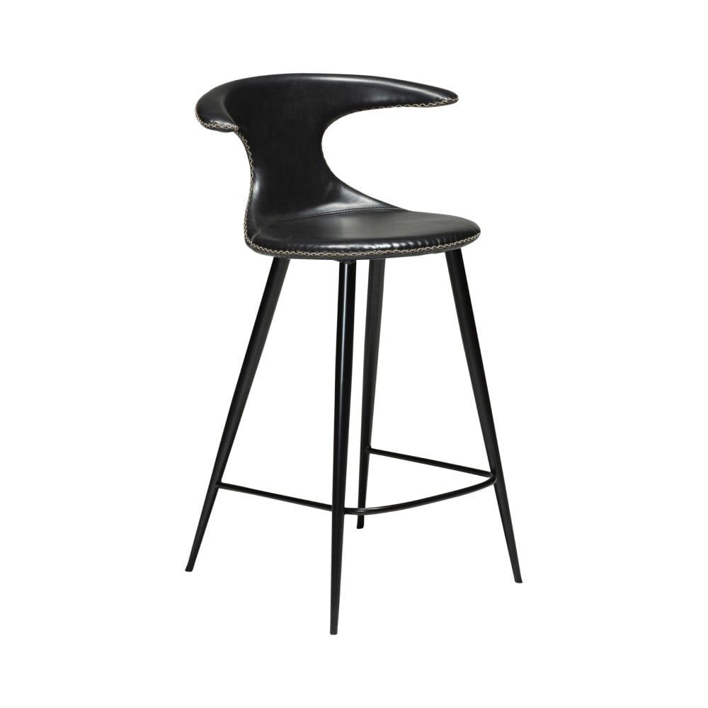 Černá barová židle z imitace kůže DAN–FORM Denmark Flair, výška 90 cm - Bonami.cz
