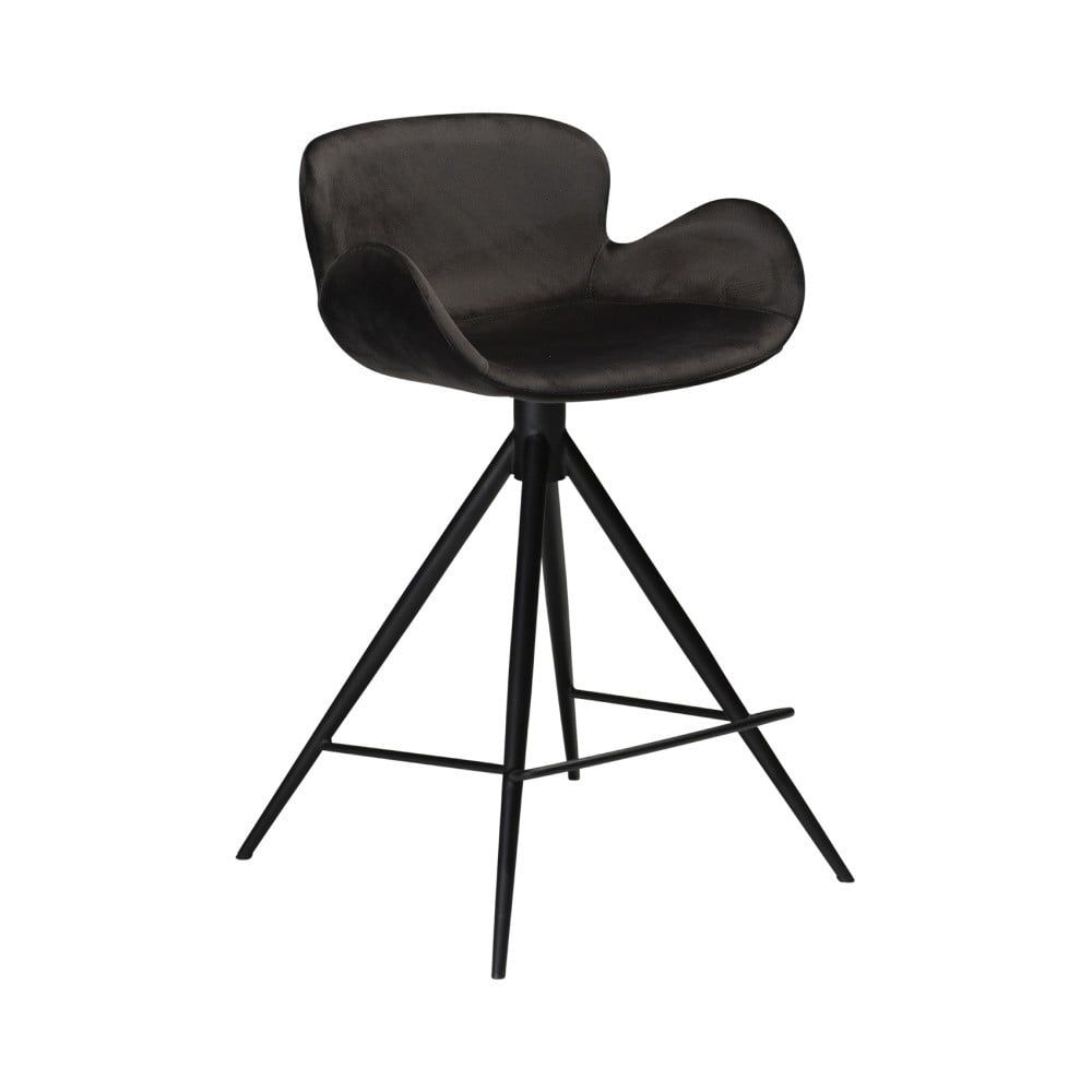 Černá barová židle DAN–FORM Denmark Gaia Velvet, výška 87 cm - Bonami.cz