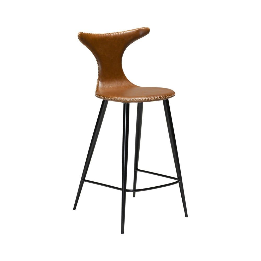 Koňakově hnědá barová židle z imitace kůže DAN–FORM Denmark Dolphin, výška 97 cm - Bonami.cz