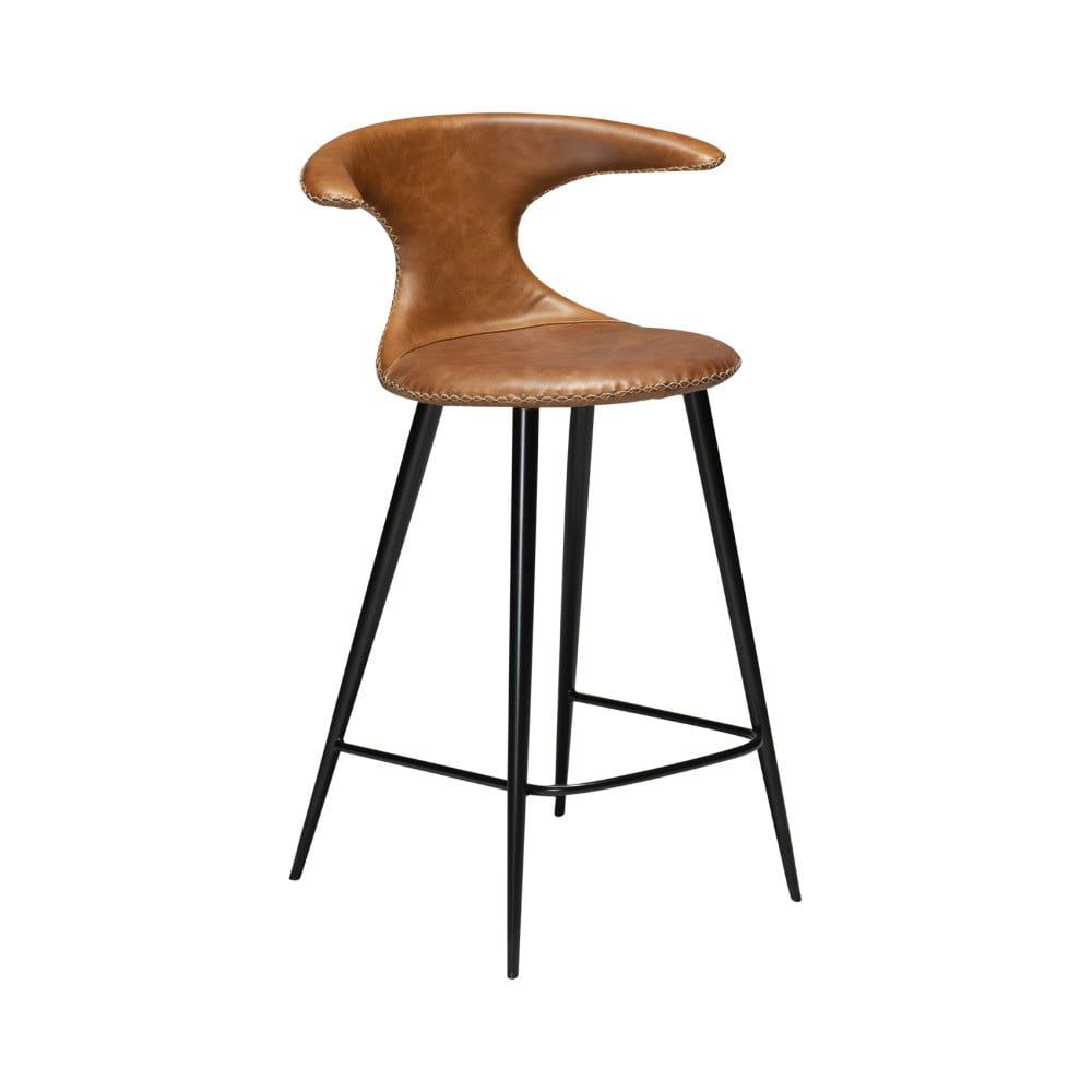 Koňakově hnědá kožená barová židle DAN–FORM Denmark, výška 90 cm - Bonami.cz
