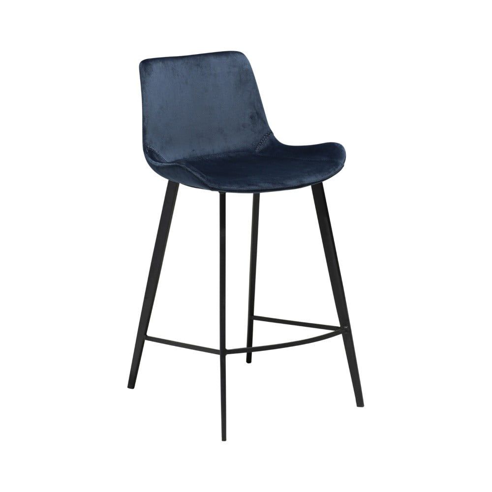 Tmavě modrá barová židle DAN–FORM Denmark Hype Velvet, výška 91 cm - Bonami.cz