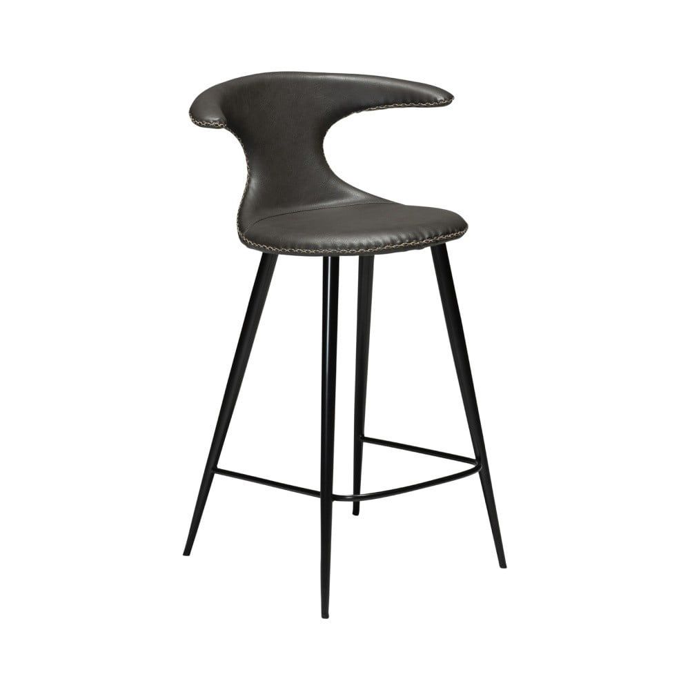 Tmavě šedá barová židle z eko kůže DAN–FORM Denmark Flair, výška 90 cm - Bonami.cz