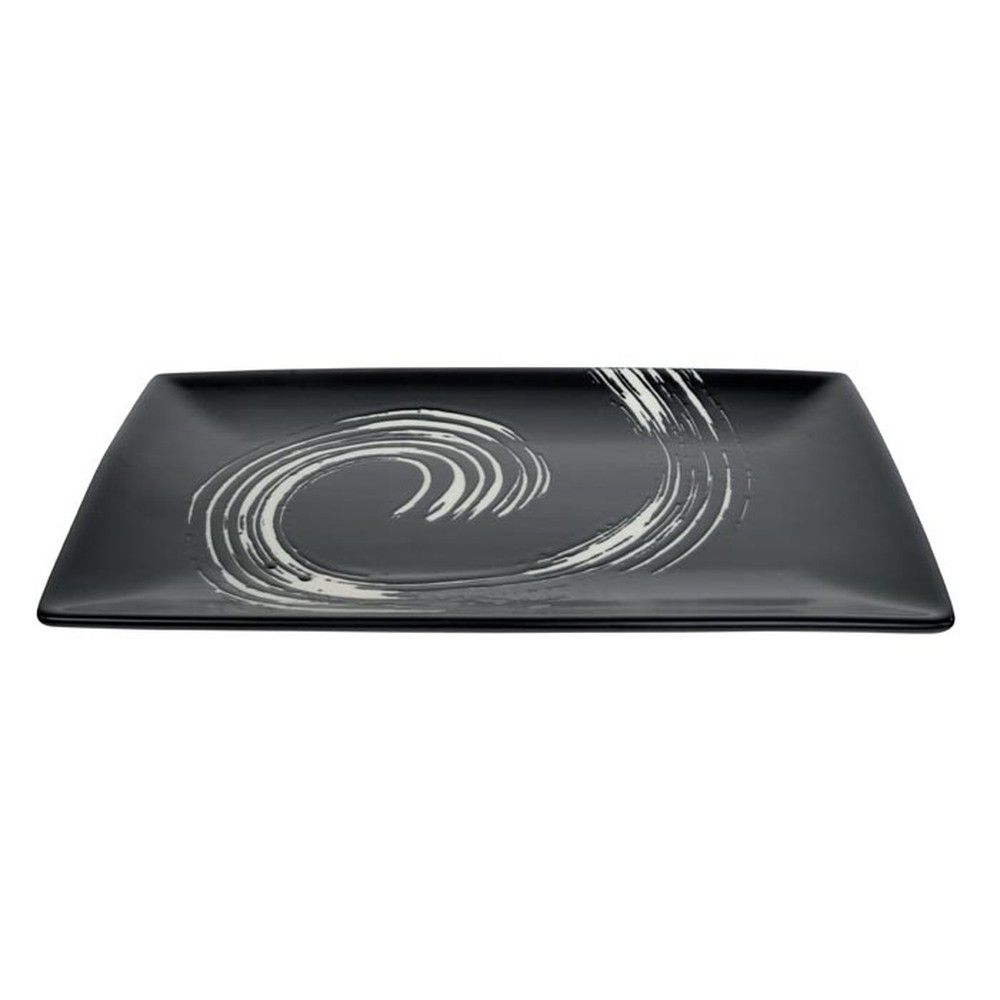 Černý obdélníkový talíř Tokyo Design Studio Maru, 27 x 16,5 cm - Bonami.cz
