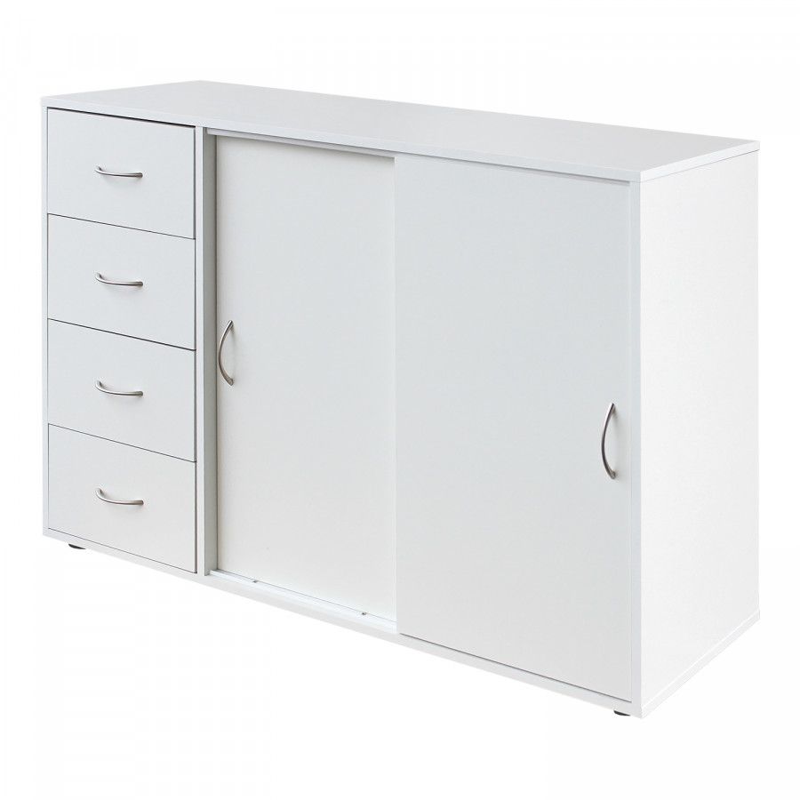 Idea Prádelník 4 zásuvky + 2 dveře 1503 bílý - ATAN Nábytek