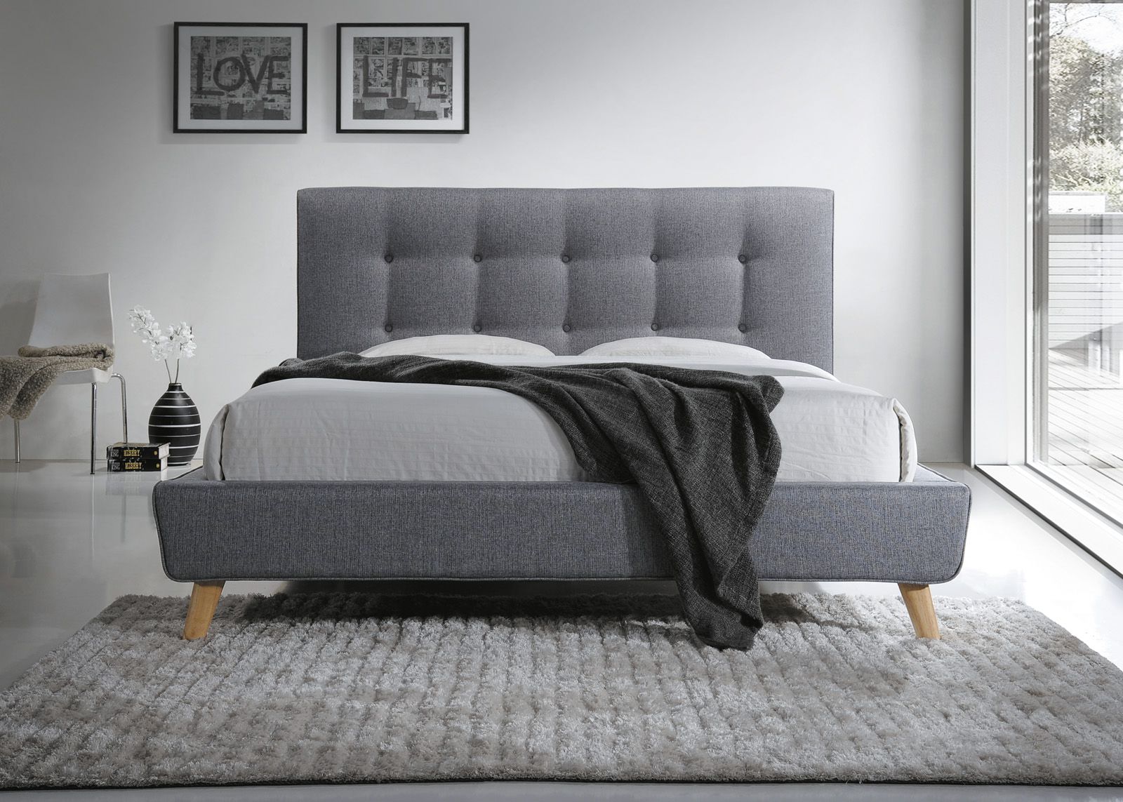 Čalouněná postel SEVILLA 160x200 cm Matrace: bez matrace - Výprodej Povlečení