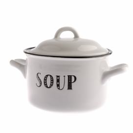 Bílý keramický hrnec s pokličkou 700 ml Soup – Dakls