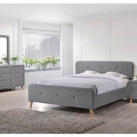 Čalouněná postel MALMO 160 x 200 cm šedá Matrace: Bez matrace