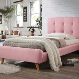 Čalouněná postel TIFFANY 90 x 200 cm, růžová Matrace: Bez matrace