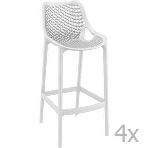 Sada 4 bílých barových židlí Resol Grid Simple, výška 75 cm - Bonami.cz