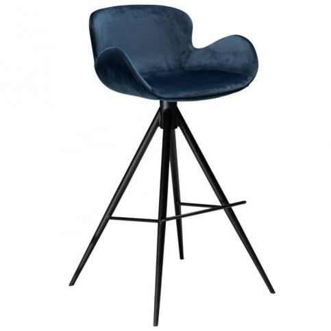 Barová židle DanForm Gaia 98 cm, samet, modrá - Designovynabytek.cz