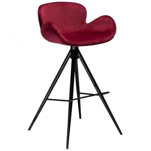 Barová židle DanForm Gaia 98 cm, samet, rubínová - Designovynabytek.cz