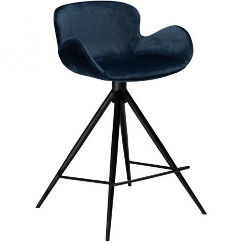 Barová židle DanForm Gaia 87 cm, samet, modrá - Designovynabytek.cz