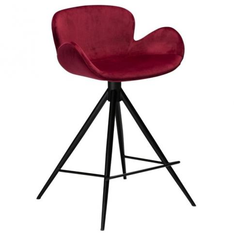 Barová židle DanForm Gaia 87 cm, samet, rubínová - Designovynabytek.cz