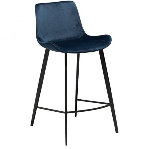 Barová židle DanForm Hype 91 cm, samet, modrá - Designovynabytek.cz