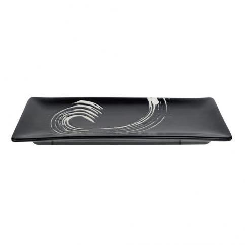 Černý obdélníkový talíř Tokyo Design Studio Maru, 26,5 x 10,5 cm - Bonami.cz