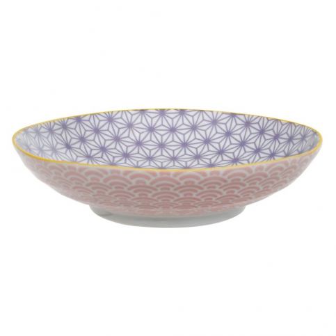 Růžovo-fialový porcelánový talíř na těstoviny Tokyo Design Studio Star/Wave - Bonami.cz
