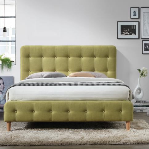 Čalouněná postel ALICE 160x200 cm zelená Matrace: bez matrace - Výprodej Povlečení