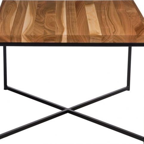 Mørtens Furniture Konferenční stolek, 45 cm, třešeň deska, černá ocelová podnož, - M DUM.cz