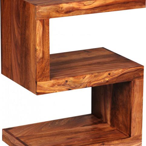 Brüxxi Odkládací stolek Mumbai S-cube, 60 cm, masiv Sheesham Barva: Sheesham - M DUM.cz