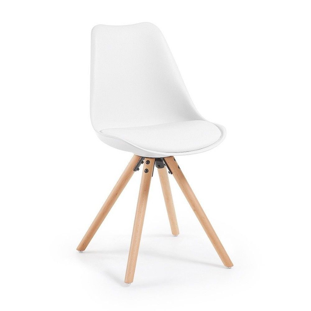 Bílá židle s bukovými nohami Bonami Essentials Lumos - Bonami.cz