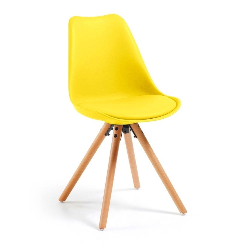 Žlutá židle s bukovými nohami loomi.design Lumos - Bonami.cz