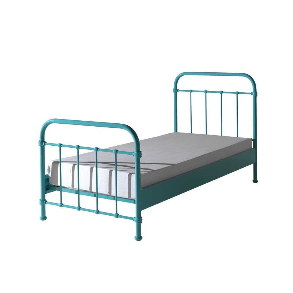 Mátově zelená kovová dětská postel Vipack New York, 90 x 200 cm - Bonami.cz
