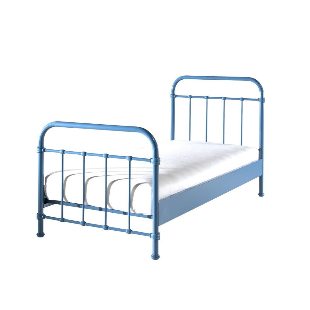Modrá kovová postel Vipack New York 90 x 200 cm - Bonami.cz