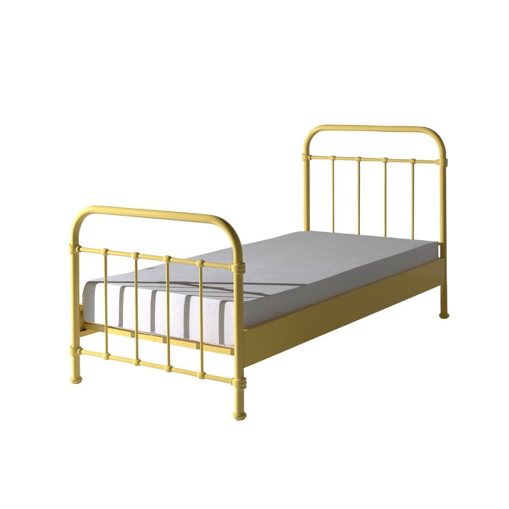 Žlutá kovová dětská postel Vipack New York, 90 x 200 cm - Bonami.cz
