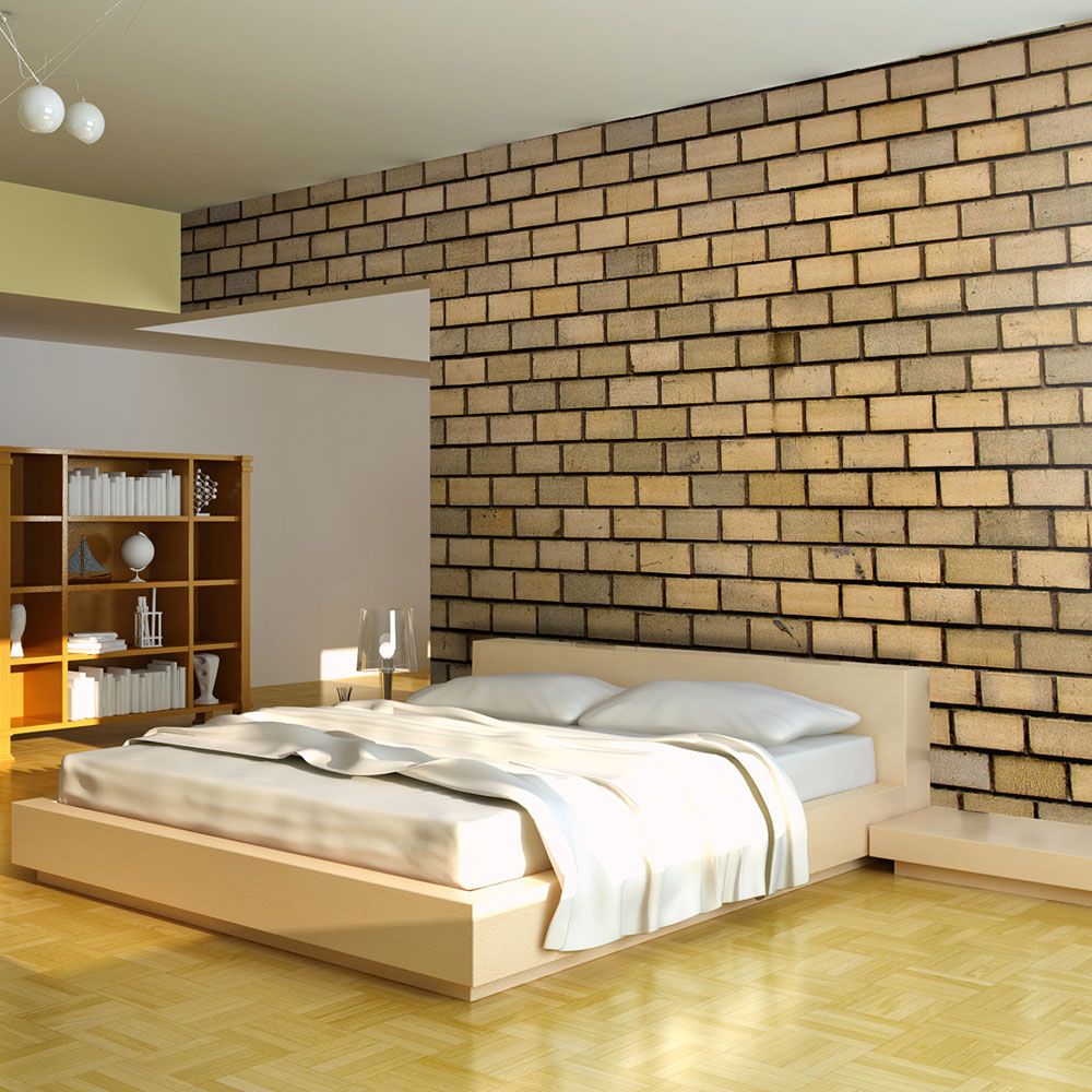 Fototapeta Bimago - Brick wall in beige color + lepidlo zdarma 200x154 cm - GLIX DECO s.r.o.