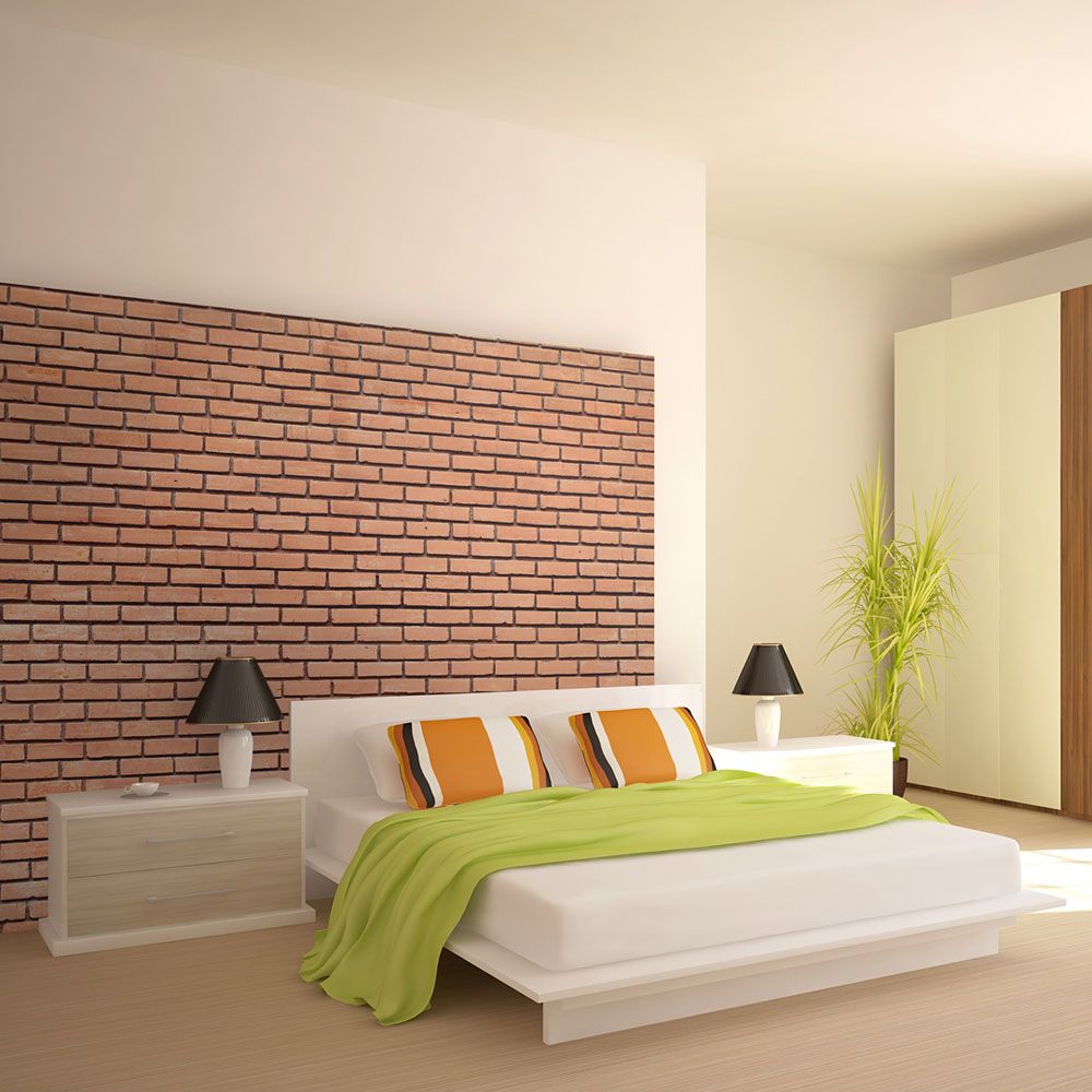 Fototapeta Bimago - Orange brick wall + lepidlo zdarma 200x154 cm - GLIX DECO s.r.o.