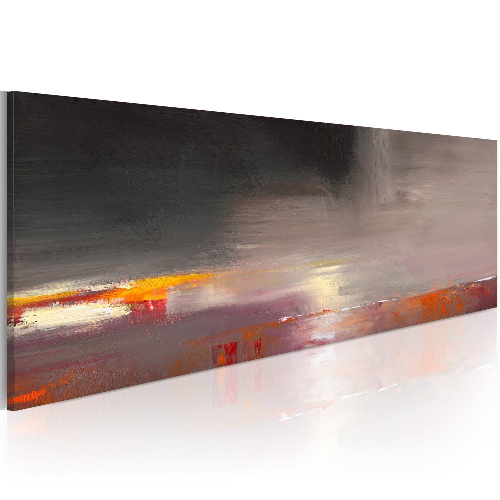 Bimago Ručně malovaný obraz - Foggy Sea 100x40 cm - GLIX DECO s.r.o.