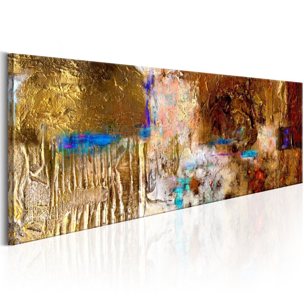 Bimago Ručně malovaný obraz - Golden Structure 120x40 cm - GLIX DECO s.r.o.