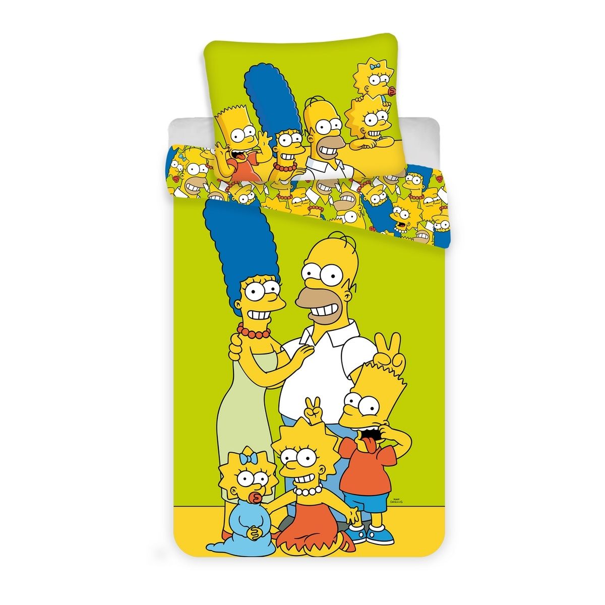 Jerry Fabrics Dětské bavlněné povlečení Simpsons yellow green, 140 x 200 cm, 70 x 90 cm - 4home.cz