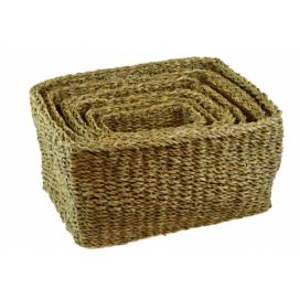 Vingo Úložný box z mořské trávy s průhmaty Rozměry (cm): 35x24, v. 18
