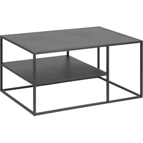 Design Scandinavia Konferenční kovový stolek, šířka 90 cm, černá, moderní minimalistický - M DUM.cz
