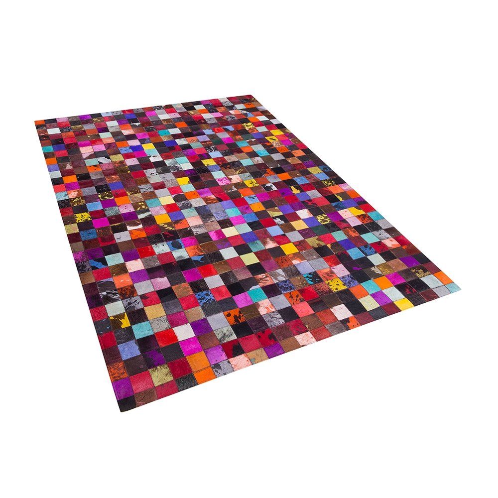 Pestrobarevný patchwork kožený koberec 200x300 cm ENNE - Beliani.cz