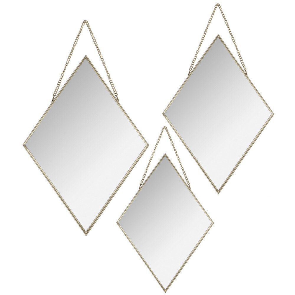 Atmosphera Sada dekorativních zrcadel ve zlatém rámu, 3 ks - EMAKO.CZ s.r.o.